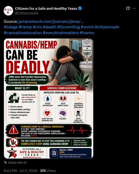 Citizens for a Safe and Healthy Texas: 'Cannabis/hemp can be deadly'